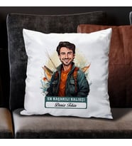 Kişiye Özel Hediye Karikatürlü En İyi Erkek Balıkçı Yastık