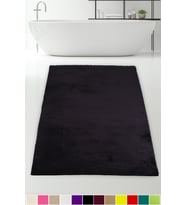 Elite Siyah 80x150 cm Büyük Ebat Peluş Banyo Paspası Kaymaz Pufidik Banyo Halısı