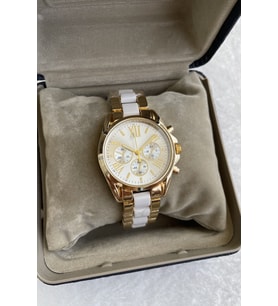 Yeni Sezon Yeni Stil M Kors Model Altın Beyaz Renk Kadın Kol Saati