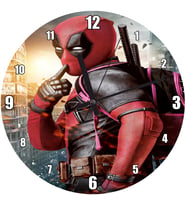 Cakatablo Deadpool ve Şehir Manzarası Duvar Saati