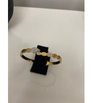 ÇELİK TAŞLI YILAN DETAYLI GOLD KELEPÇE