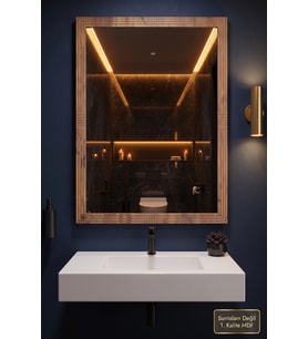 76x54 cm Antik Ahşap Dik Dekoratif Ayna Banyo Oda Lavabo Wc Dresuar Koridor Konsol Mutfak Makyaj Boy Aynası