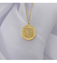 Kişiye Özel 925 Ayar Gümüş Tasarım Medusa Model Kolye (Gold)