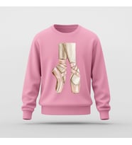 Point Shoes Baskılı Basic Sweatshirt (Pembe)