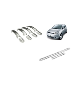 Ford Fiesta 2002 Sonrası Set Kapı Kolu 4 Kapı Ve Cam Çıtası 4 Parça Krom Paslanmaz Çelik