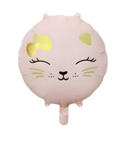 Retro Sevimli Pembe Kedi Folyo Balon 1 Adet