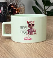 Kişiye Özel Sarcasm Expert Hediye Pastel Fincan Sevgiliye Hediye (Yeşil)