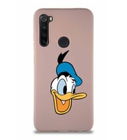 Xiaomi Redmi Note 8 Soft Premier Kapak Donald Duck-A Tasarımlı Silikon Kılıf - Pudra (Şeffaf)