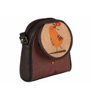 Kuş Figürlü Küçük Postacı Omuz Çantası Etnik Bohem Style - Kahverengi