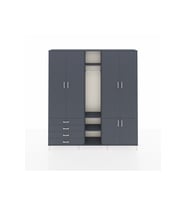 Arges Gardrop 14 Raflı 4 Çekmeceli Tek Askılı 220x30x243 Antrasit-Antrasit