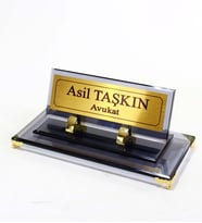Kişiye Özel Tasarım Premium Cam Masaüstü İsimlik - Yönetici İsimlik – Ofis Masaüstü İsimlik - Yeni Ofis Hediyesi