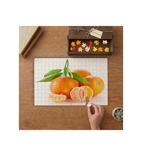 Mandalinalar- Turuncu Meyveler Tasarımı 240 parça Ahşap Puzzle Ahşap Kutuda MP00372