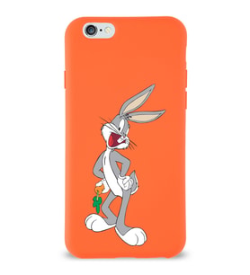 Apple iPhone 6S Plus  Lansman Kılıf Bugs Bunny Tasarımlı Altı Kapalı İçi Kadife Kaplı  Kapak (Şeffaf)