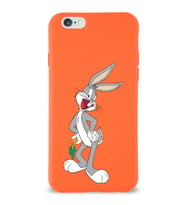 Apple iPhone 6S Plus  Lansman Kılıf Bugs Bunny Tasarımlı Altı Kapalı İçi Kadife Kaplı  Kapak (Şeffaf)