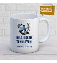 Kişiye Özel İsim Yazılabilir Bilgi İşlem Teknisyeni Kupa Bardak