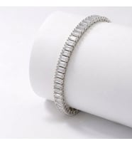 Moncuk Design 5mm Beyaz Zirkon Taşlı Ayarlanabilir Su Yolu Kadın Bileklik 3351KBV4D3