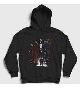 Presmono Unisex Siyah Cover Film Oldboy Kapüşonlu Sweatshirt 248197tt