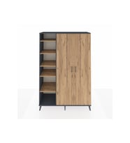 Hyperion Gardrop 7 Raflı 2 Kapaklı Tek Askılı 132x44x195 Antrasit-Çam