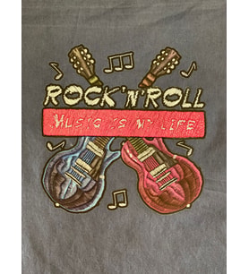 15X15 CM ÜTÜ İLE YAPIŞAN ROCK GİTAR TRANSFER BASKI APLİKE TİŞÖRT BASKI