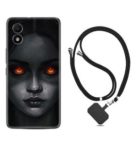 TCL 303 Kılıf Resimli Boyun Askılı İpli Desenli Silikon Series Dark Woman 1887
