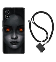 TCL 303 Kılıf Resimli Boyun Askılı İpli Desenli Silikon Series Dark Woman 1887