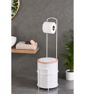7 Litre Banyo Mutfak Çöp Kovası Metal Standlı Tuvalet Wc Kağıtlık Seti