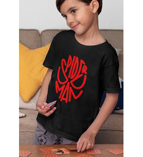 Unisex Spider-Man Maske Baskılı Film Çocuk Tişört (1-12 YAŞ)