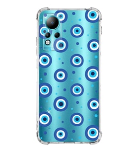 PrintiFy İnfinix Note 11 Uyumlu Nazar Boncuğu 1 Baskılı Şeffaf Köşe Korumalı Antişok Kılıf