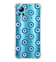 PrintiFy İnfinix Note 11 Uyumlu Nazar Boncuğu 1 Baskılı Şeffaf Köşe Korumalı Antişok Kılıf