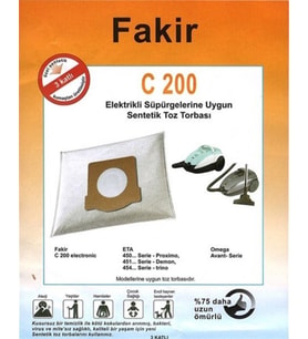 Fakir Uyumlu C 200 Elektrikli Süpürge Toz Torbası 5 Adet