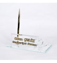 3D MODERN GÜMÜŞ GÖRÜNÜMLÜ MERMER DESENLİ KALEMLİ FÜME SANAT MASA İSİMLİĞİ