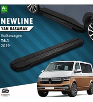 S-Dizayn VW Transporter T6.1 Kısa Şase NewLine Siyah Yan Basamak 213 Cm 2019-2025 A+ Kalite