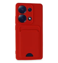 Newface Xiaomi Redmi Note 13 Pro 4G Kılıf Kelvin Kartvizitli Silikon - Kırmızı
