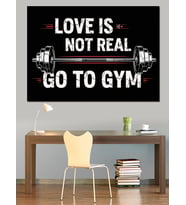 Motivasyonel Fitness Yazılı Spor Tablo Dekoratif Kanvas - Mdf Ahşap Tablo