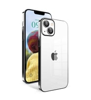 Vendas iPhone 14 Uyumlu ( iPhone 14 ) Veve Serisi Parlak Renkli Kenarlı Elektroplated Magic Silikon Kılıf (Siyah)