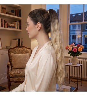 Tokalı Protein Fiber Sentetik At Kuyruğu - Kumral Platin Sarı Ombre