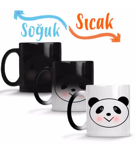 Sevimli Panda Sihirli Kupa Bardak Porselen