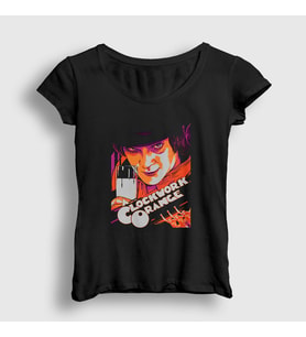 Presmono Kadın Siyah Alex Film Otomatik Portakal A Clockwork Orange T-Shirt 241988tt