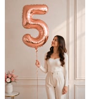 100 cm Rose Gold 5 Rakamlı Helyumlu Folyo Balon