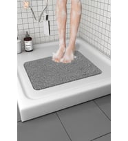 Banyo Küvet Paspası Su Emici Kaymaz Yumuşak ve Esnek  Paspas Islak Zemin Hijyenik Paspas (40x60 cm) (Gri)