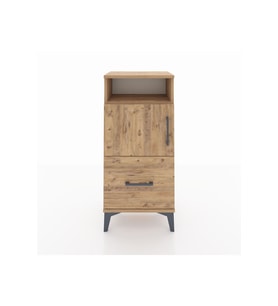 Arges Komodin 2 Raflı Tek Çekmeceli 2 Kapaklı 44x30x96 Çam-Çam