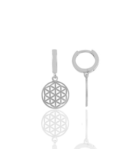 Söğütlü Silver Gümüş rodyumlu yaşam çiçeği küpe