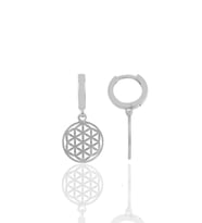 Söğütlü Silver Gümüş rodyumlu yaşam çiçeği küpe