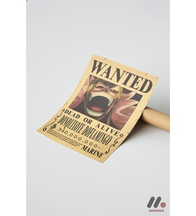 One Piece Doflamingo Wanted Poster, Çerçevesiz Yüksek Kalite Duvar Afişi - Anime