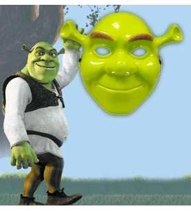 Yeşil Shrek Maskesi 21x25 cm