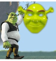 Yeşil Shrek Maskesi 21x25 cm