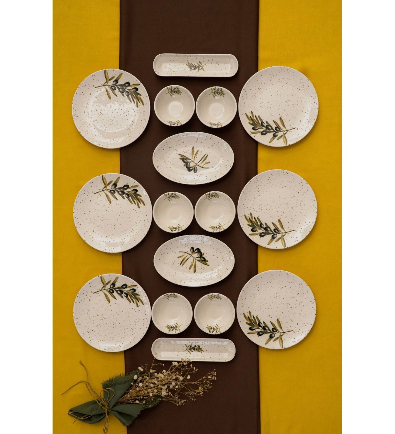 Zeytin Dalı 16 Parça 6 Kişilik Porselen Kahvaltı Takımı