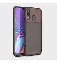 Samsung Galaxy A20 Kılıf Esnek Soft Karbon Tasarım Legion Serisi (Kahverengi)