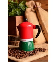 Bambum Taşev T1196 Adamo Moka Pot 3 Fincan Kırmızı&Yeşil (Alüminyum)