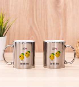 Kişiye Özel Sevimli Limonlar İkili Silver Kupa Bardak